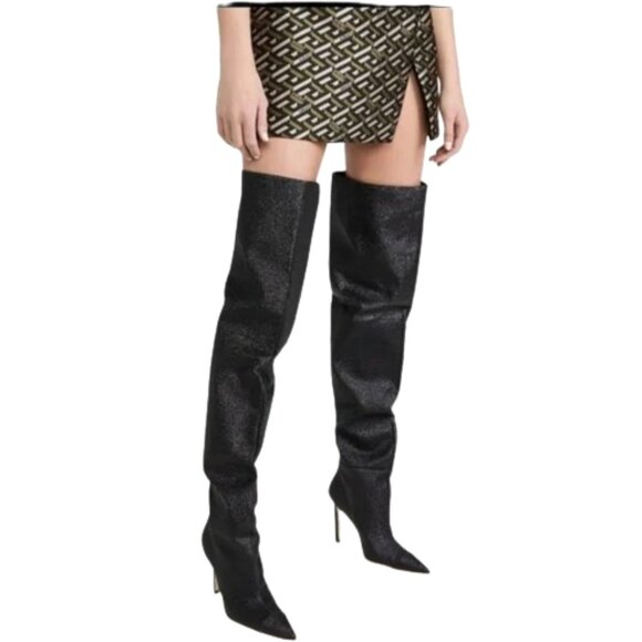 Good American Glitter Over The Knee Slouch Boots - Picture 1 of 11